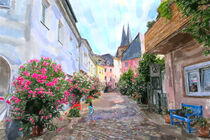 Gasse zur Kirche. Altstadt von Saarburg (Deutschland) von havelmomente