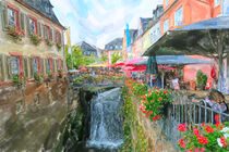 Wasserfall und Restaurant in Saarburg (Deutschland) by havelmomente