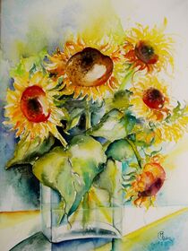 Vase mit Sonnenblumen von Dorothy Maurus