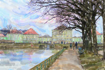 Watercolor illustration of Munich castle Nymphenburg. by havelmomente