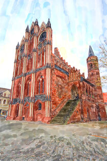 Stadtansicht Tangermünde. Rathaus. Aquarell. von havelmomente