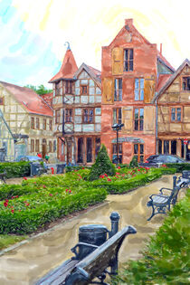 Stadtansicht Tangermünde. Aquarell. by havelmomente