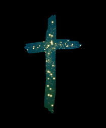 grünes Kreuz mit Lichtern von ollipic
