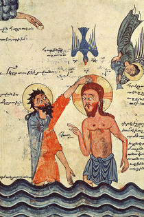 Ms 481 fol.8v Baptism of Christ by Guirages