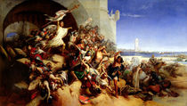 The Defence of Rhodes by Foulques de Villaret  by Gustave or Gustaaf Wappers