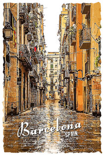 Barcelona im Vintage Style by printedartings