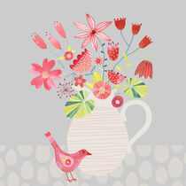 Bird with a Jug of Flowers