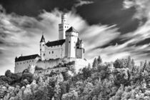 Marksburg castle in Braubach Germany in Black and white von Hajarimanitra Rambeloarivony