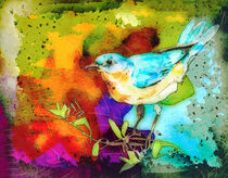 Little Blue Bird Madness von Miki de Goodaboom