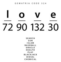 Love word code in the English Gematria von Ingo Menhard