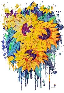 Sunflower Splash von eloiseart