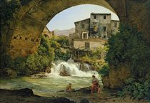 Under the arch of a bridge in Italy by Joseph Rebell