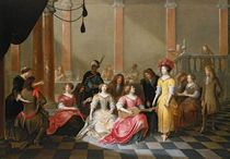 An Elegant Company at Music Before a Banquet  by Hieronymus Janssens