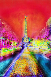 Siegessäule  Berlin -  farbenfrohe Illustration by matthias-edition