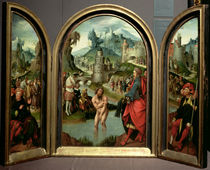 Triptych of the Cleansing of Naaman: the centre panel depicts Naaman von Cornelis Engelbrechtsen