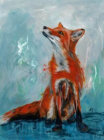 Fuchs II  Fox Tiermalerei von Annett Tropschug