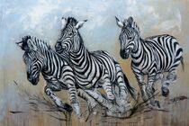 Zebraherde - Tiermalerei Animalart by Annett Tropschug