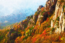 Herbst in den Bergen. Wald im Herbst. Alpen. Gemalt. by havelmomente
