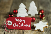 Merry Christmas greeting card with xmas decoration by Alex Winter