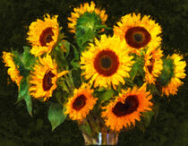 Sonnenblumen in Blumenvase. Gemalt. von havelmomente