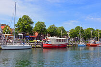 Die Westseite des Alten Stroms in Warnemünde von Ulrich Senff