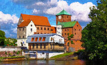 Stadtansicht von Rügenwalde in Polen. Gemalt. von havelmomente