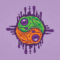 Trippy Drippy Frog Yin Yang by John Schwegel