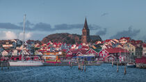 Fjällbacka skyline in the late afternoon with blue sky in Sweden by Bastian Linder