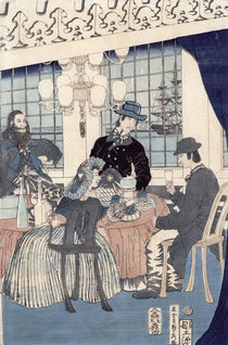 The salon of a house of foreign merchants at Yokohama von Utagawa Sadahide