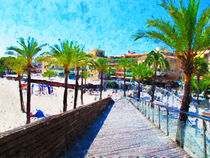Strandpromenade von Alcudia auf Mallocra, gemalt. von havelmomente