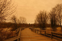 Saharsand an der Isar – Flaucherbrücke München  von Robert H. Biedermann