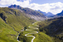 Luftbild Serpentinen am Julierpass in Graubünden - Schweiz  von dieterich-fotografie