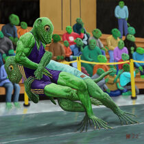 Lizard Man Warrior Wrestling von Ted Helms