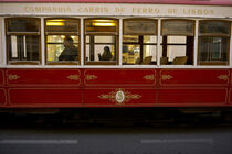 Tram in Baixa Lisbon Portugal by Jonathan Mitchell