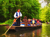 Traditionelle Kahnfahrt im Spreewald. Gemalt. von havelmomente