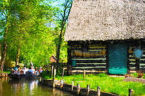 Kahnfahrt im Spreewald Ort Lehde. Altes Bauernhaus. Gemalt. von havelmomente