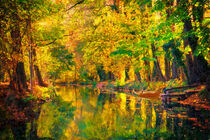 Bunte Herbstlandschaft im Spreewald. Gemalt. von havelmomente