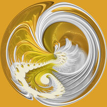 Lemon an d Cream Fractal Orb Eighteen by Elisabeth  Lucas