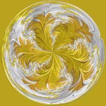 Lemon an d Cream Fractal Orb Fifteen by Elisabeth  Lucas