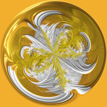 Lemon an d Cream Fractal Orb Thirteen by Elisabeth  Lucas