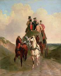 A Coach and Four on an Open Road  von William Snr. Shayer