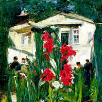 Impressionistic garden with flowerbed of Gladiolas. by havelmomente