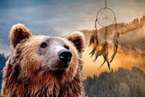 Brown Bear and Dream Catcher Braunbär und Traumfänger by Erika Kaisersot