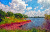 Impression of Lake Chesbro in the Sprin by Sally White