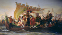 The Crossing of the Bosphorus by Godfrey of Bouillon  von Emile Signol