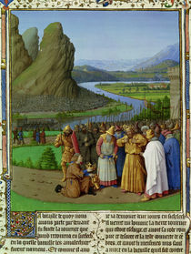 Ms Fr 247 fol.135 David Learning of the Death of Saul by Fouquet, Jean (c.1420-80) and Studio