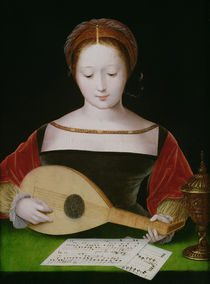 Mary Magdalene Playing a Lute  by Master of the Female Half Lengths