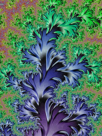 Fractal Leaves Green And Purple von ravadineum