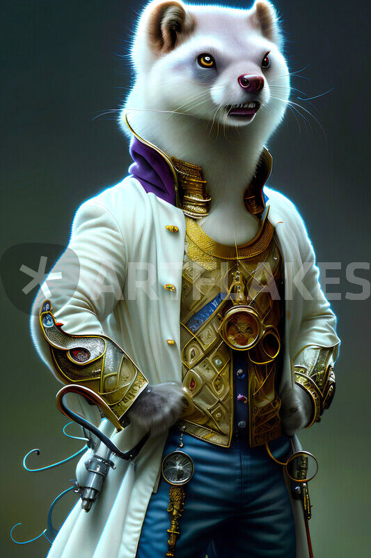 Alchemist Steampunk Weasel In A White Coat" Digital Art als Poster und  Kunstdruck von ravadineum bestellen. - ARTFLAKES.COM