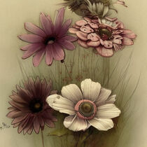 Retro Flowers in Style of Jean-Baptiste Monge von Michael Mayr